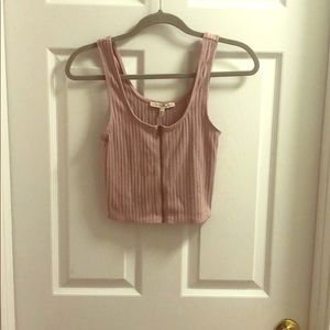 Mauve colored tank crop top